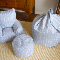 Pebbles Lane Grey & Pink Bean Bag