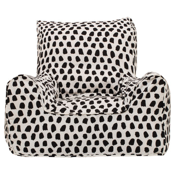Splotches Bean Chair - Black & White