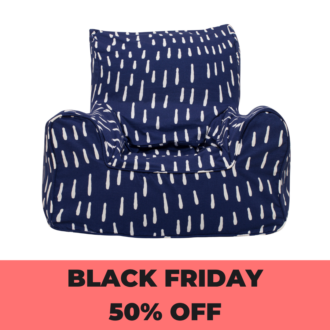 Raindrops Bean Chair - Indigo Blue