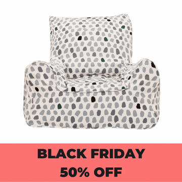 Splotches Bean Chair - Green & Grey