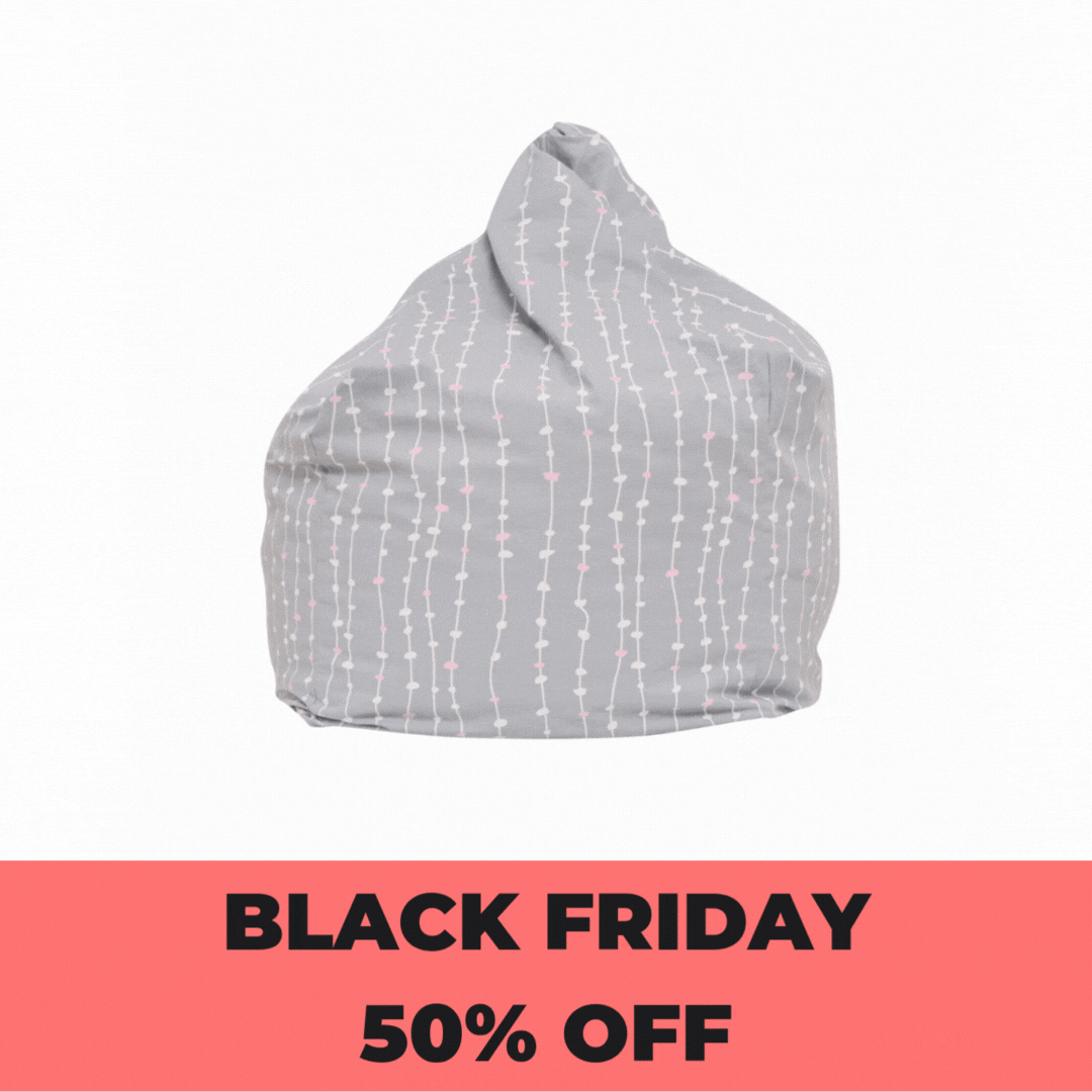 Pebbles Lane Grey & Pink Bean Bag