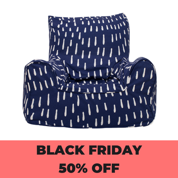 Raindrops Bean Chair - Indigo Blue