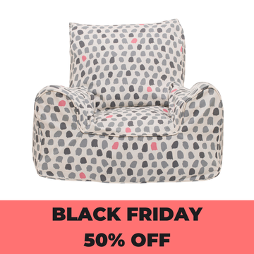 Splotches Bean Chair - Pink & Grey