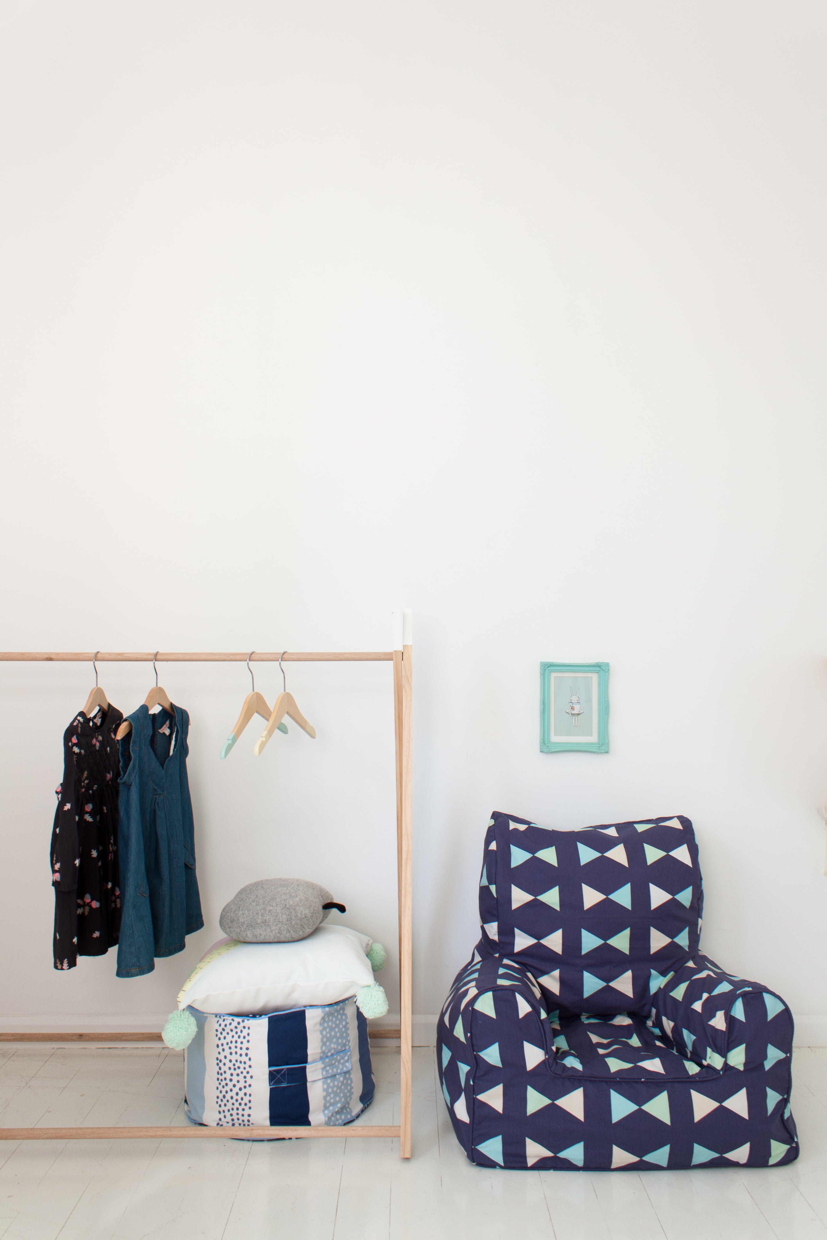 Bowtie Bean Chair - Indigo Blue