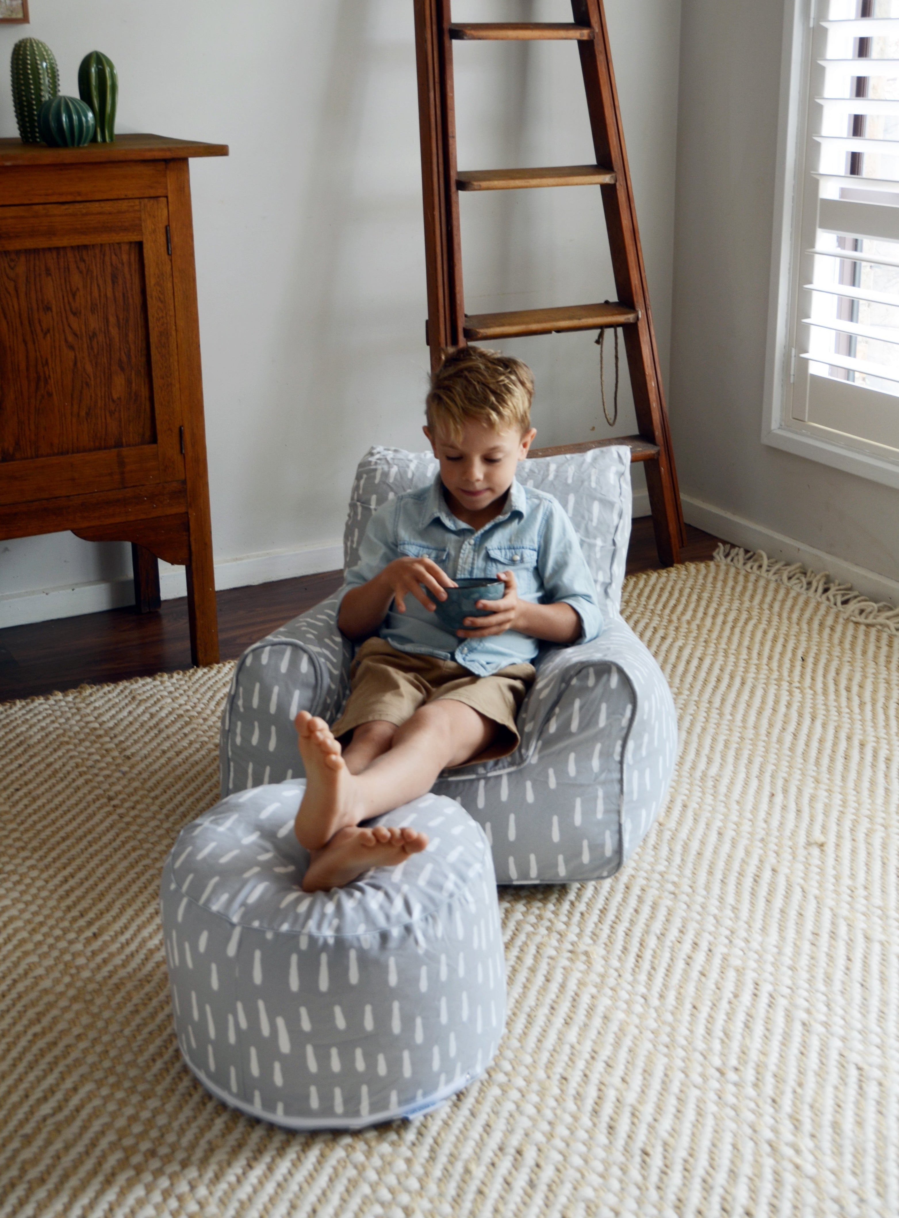 Raindrops Bean Chair - Grey