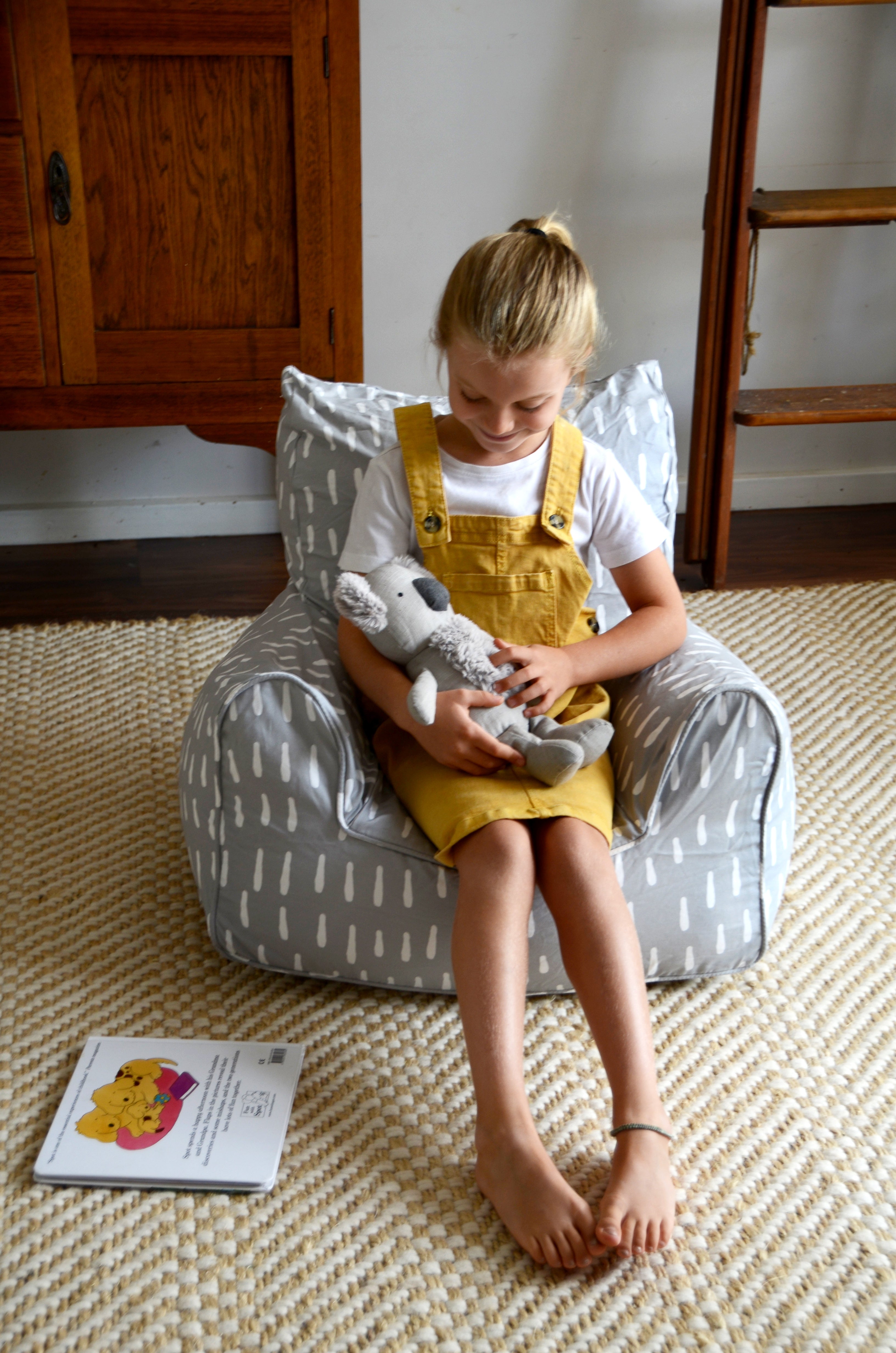 Raindrops Bean Chair - Grey