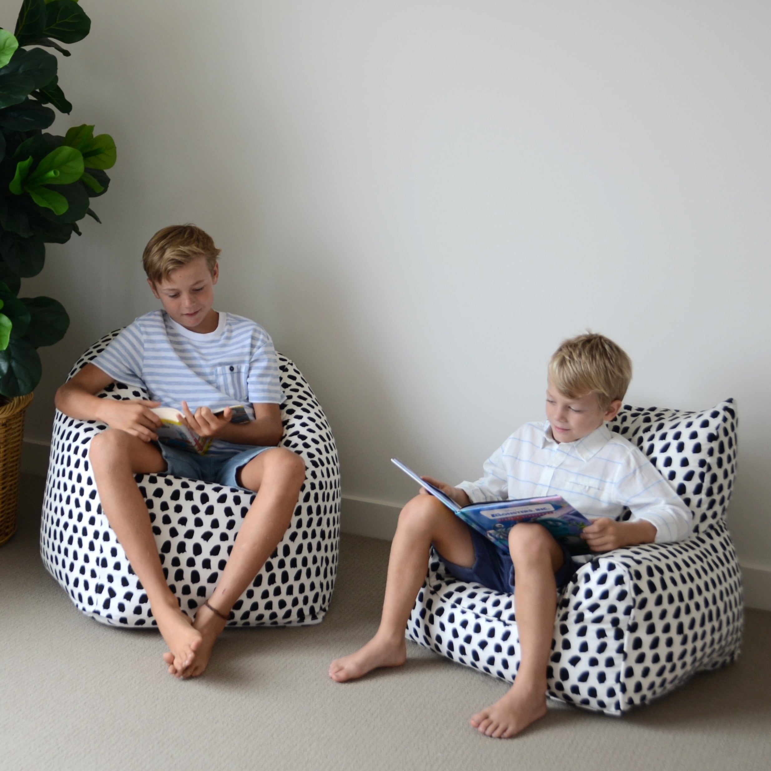 Splotches Bean Chair - Black & White