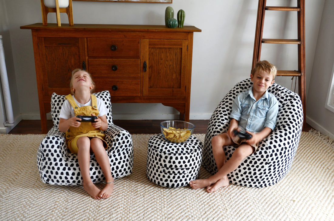 Splotches Bean Bag Black White Pouch Australia