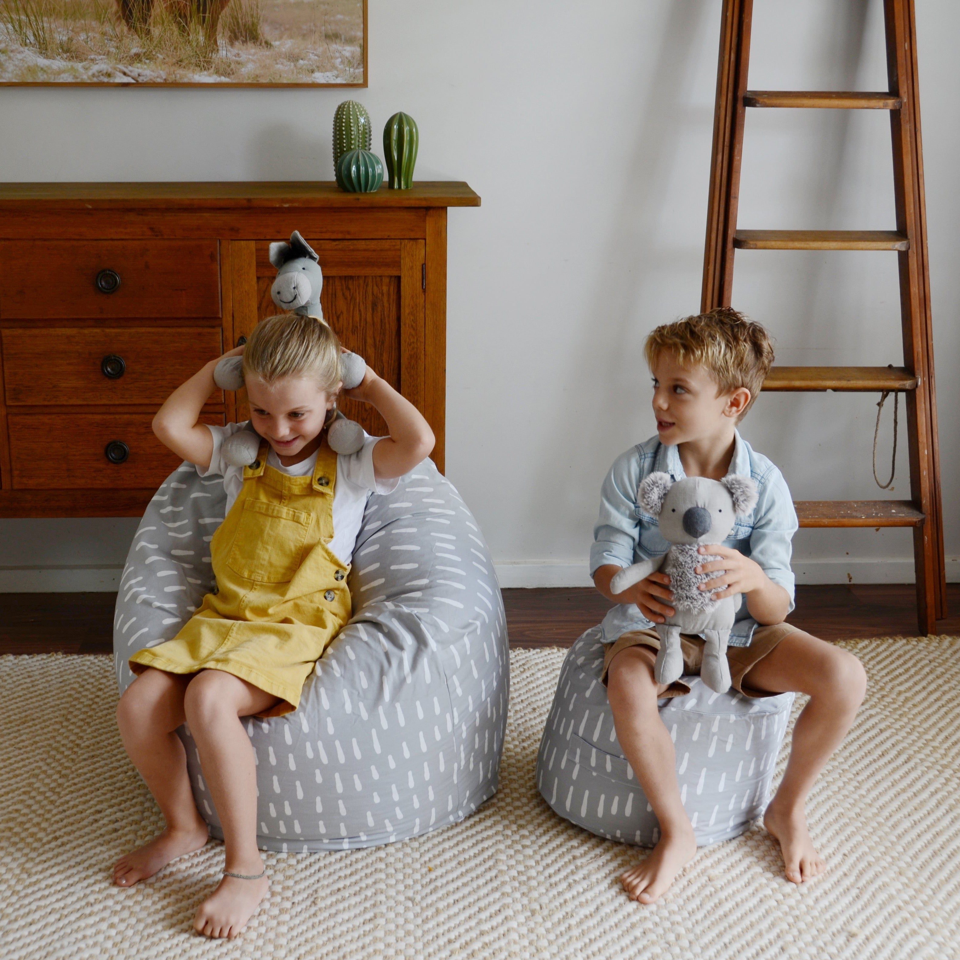 Raindrops Bean Bag - Grey