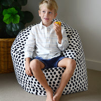 Splotches Bean Bag - Black & White