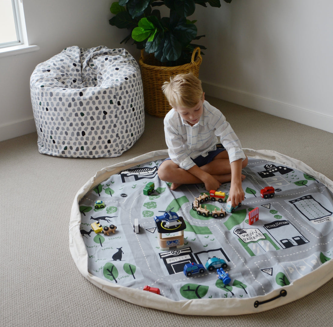 Splotches Bean Bag Green Grey Pouch Australia